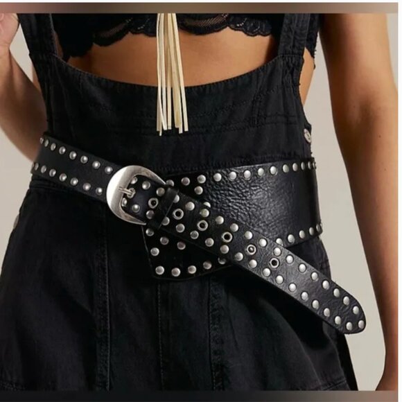 NEW. Free People NWT Jagger Hip Belt Leather Black main image 4